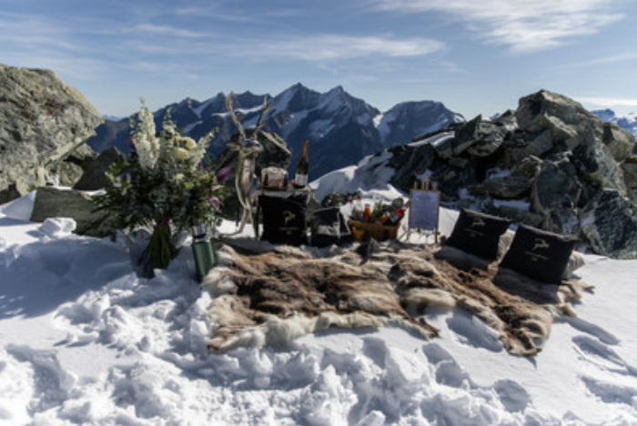 fly up to a glacier for a verbier picnic in the snow
