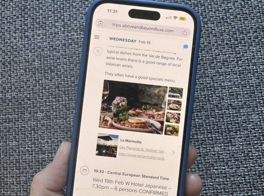Verbier Concierge Verbier holiday itinerary app Credit Above & Beyond