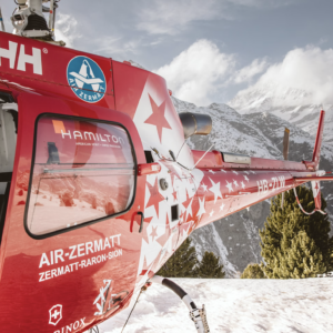 Heli Flight from Verbier to Zermatt Town